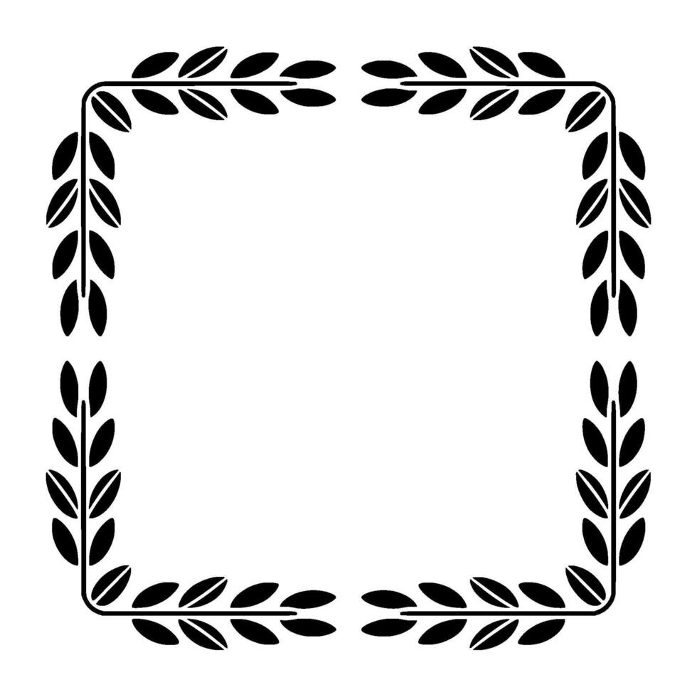 Elegant Laurel Wreath Border, Minimalist, Frame vector