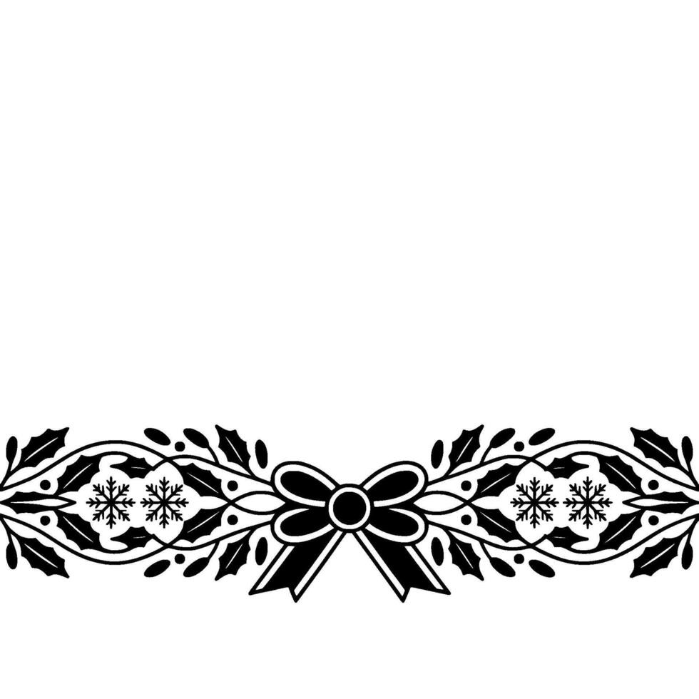 Elegant Winter Border, Festive Ornamentation, Wreath vector