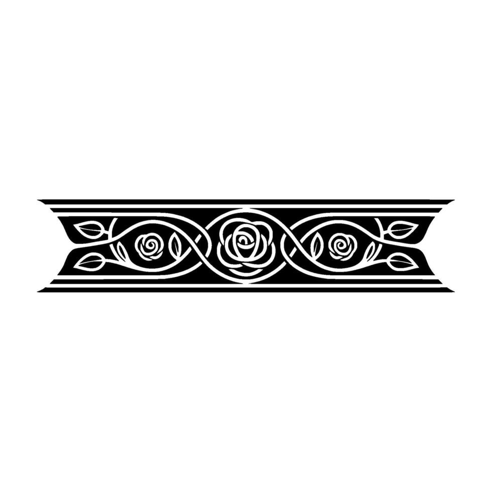 Elegant Floral Border, Vintage, Decorative Element, - Rose, Celtic vector