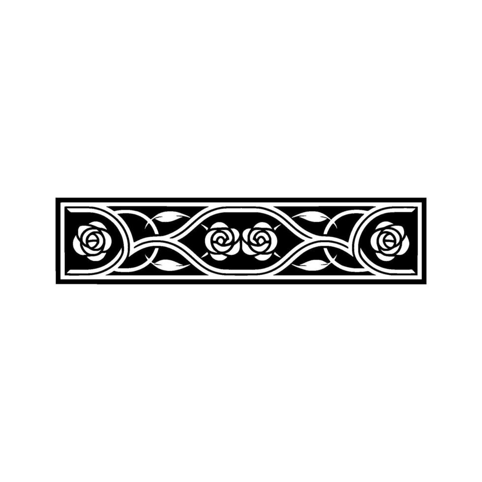 Elegant Celtic Rose Border, Vintage Element, Intricate vector