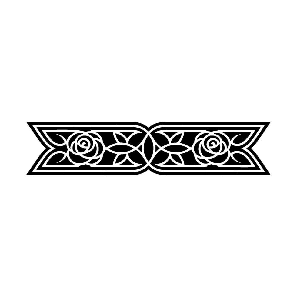 Intricate Celtic Rose Border, Vintage, Geometric vector
