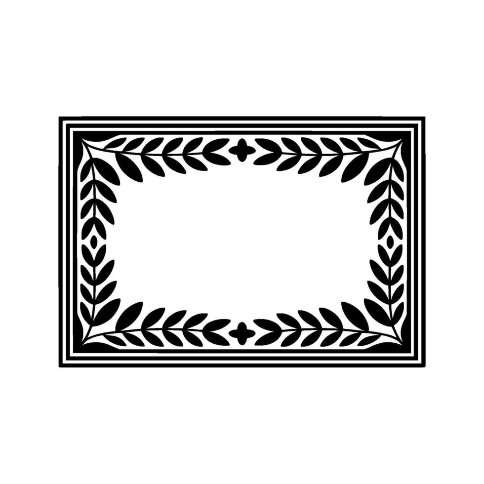 Elegant Botanical Frame, Vintage Style, Minimalist, Classic vector