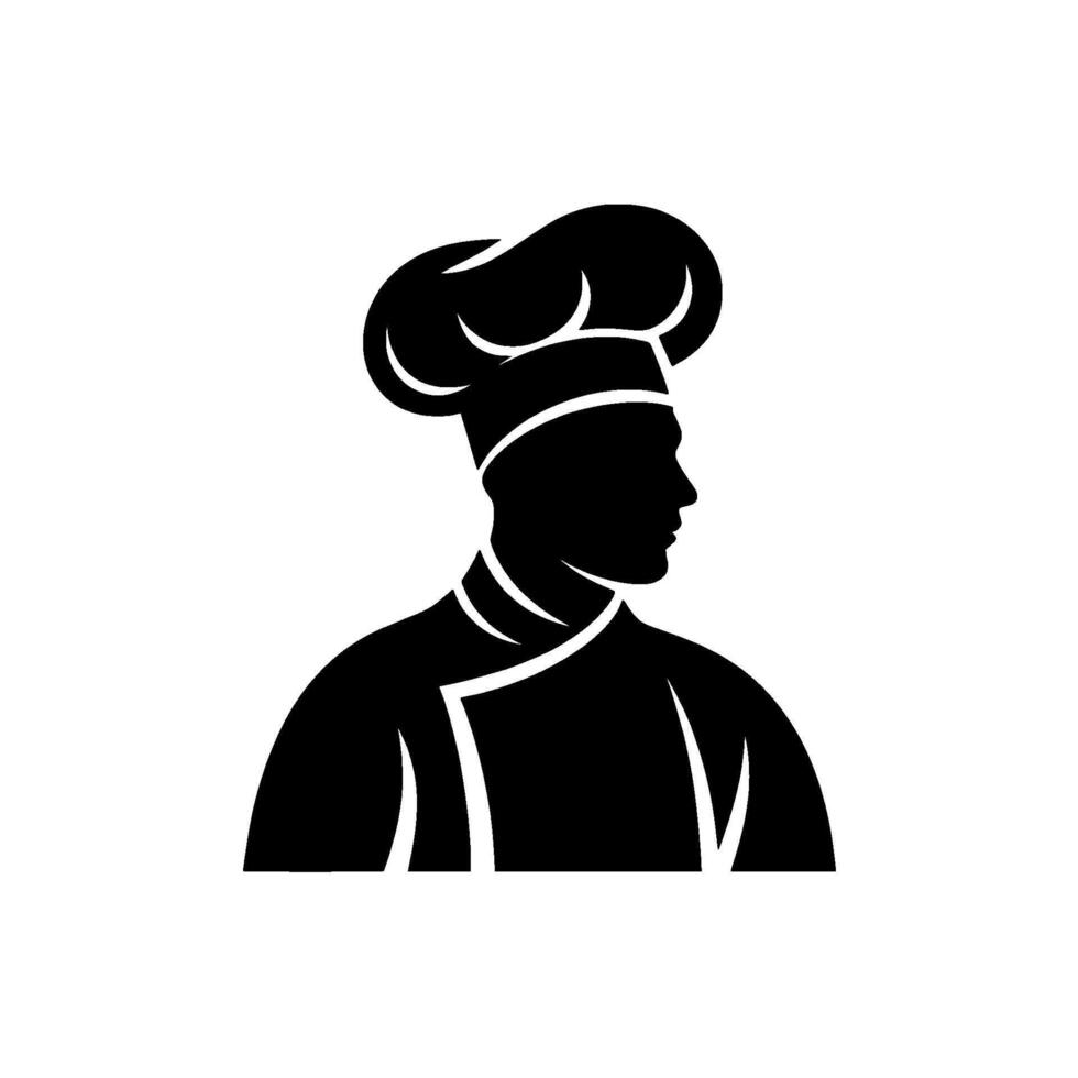 Culinary Silhouette Chefs Emblem, Minimalist vector