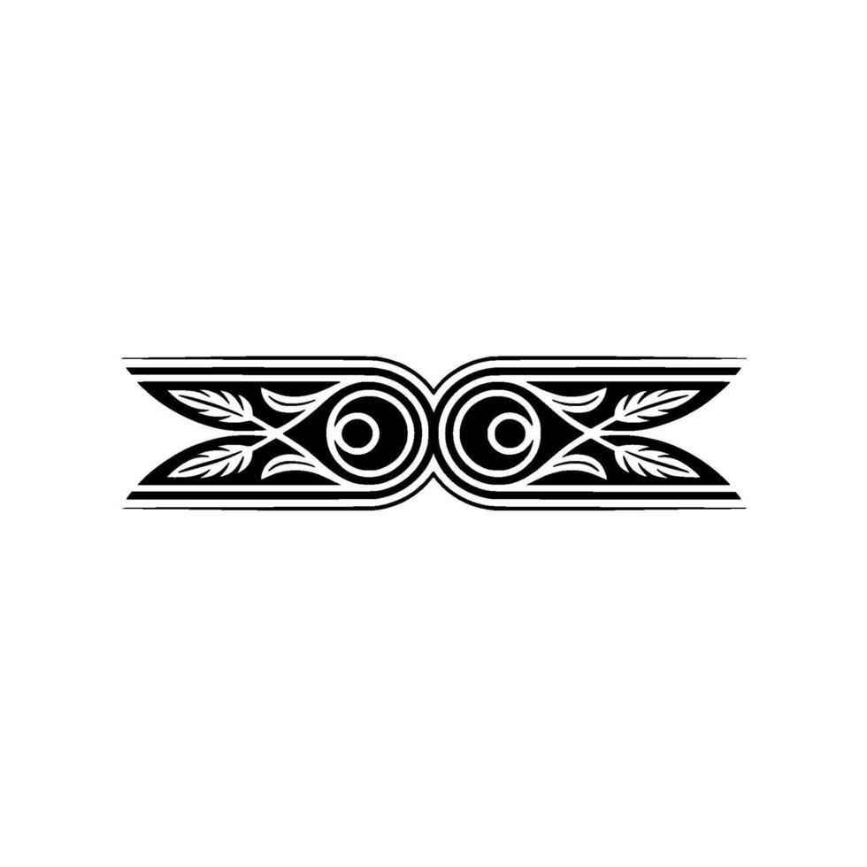 Intricate Black White Border Ornament, Vintage Style, Geometric vector