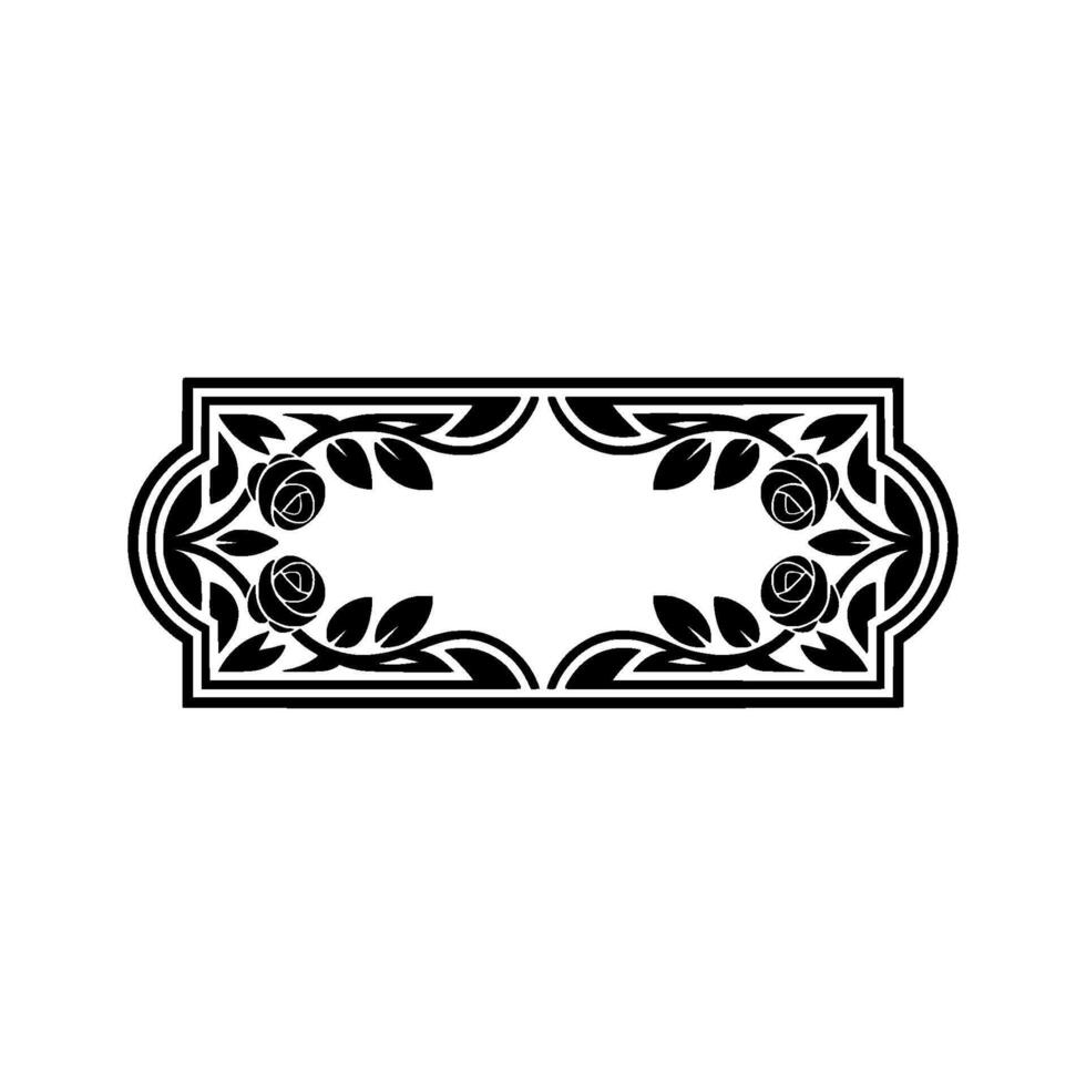 Elegant Botanical Frame, Vintage Floral vector