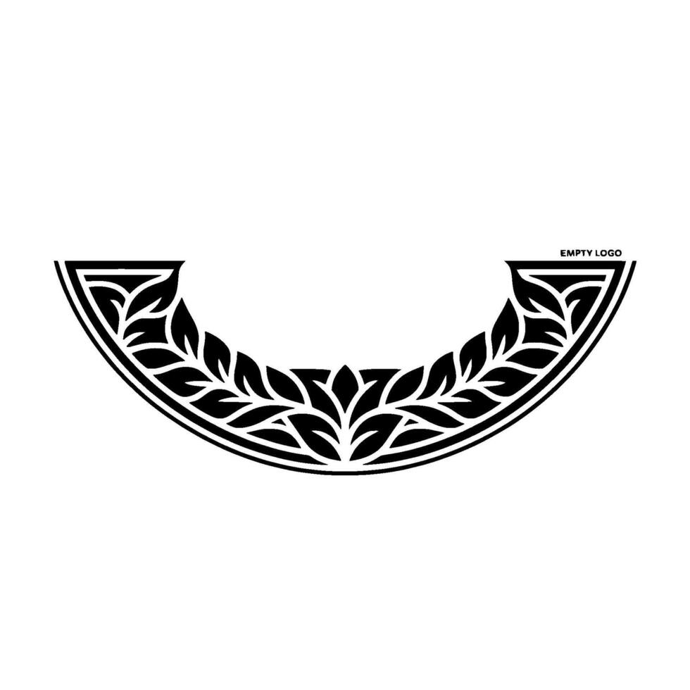 Stylized Leaf Emblem, Minimalist, Elegant Border vector