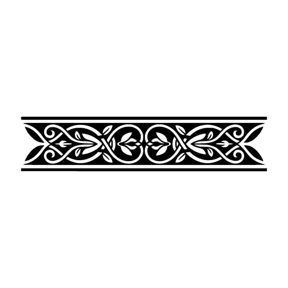 Intricate Celtic Border, Vintage Ornamentation, Decorative Element, Engraving vector