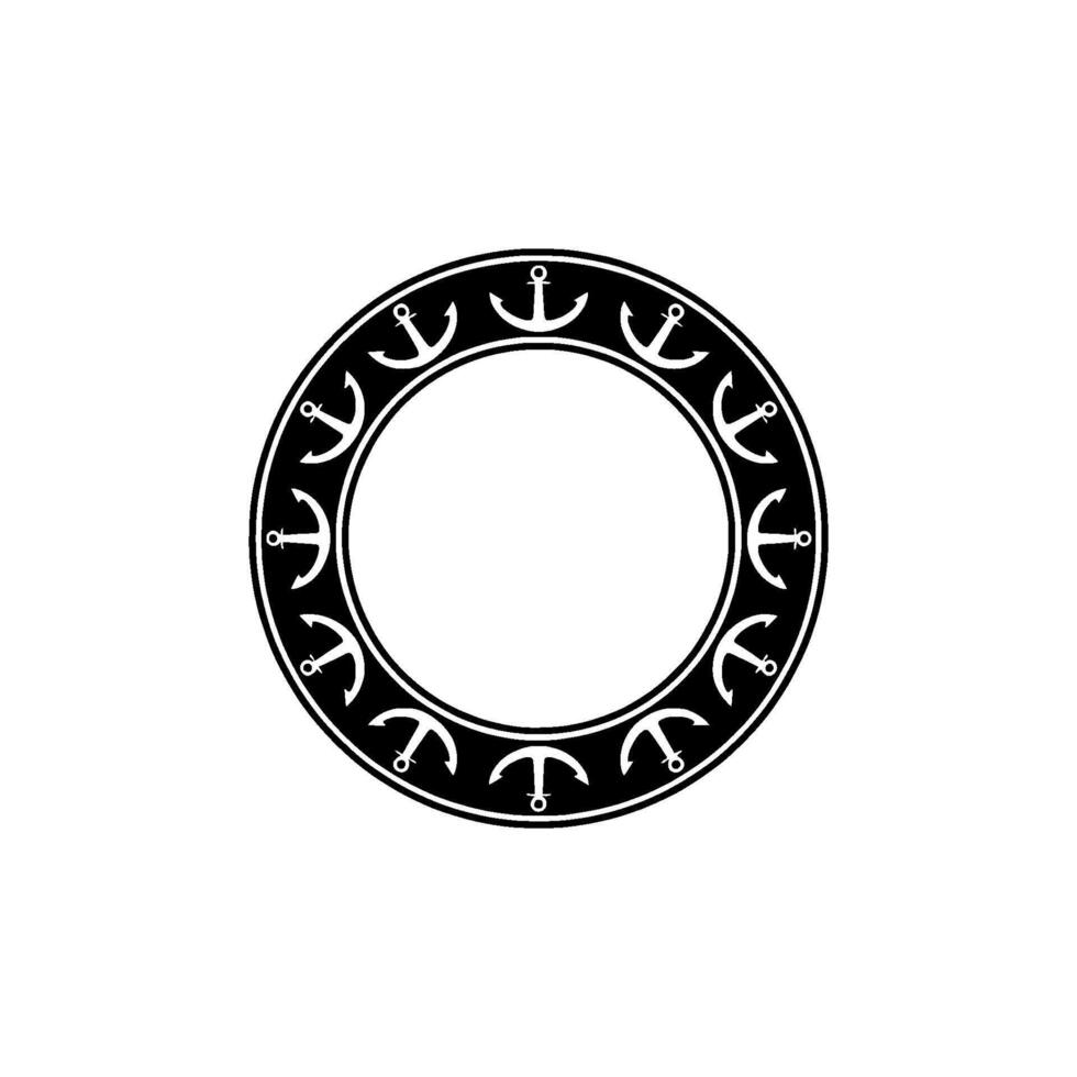 Nautical Anchor Circle Emblem, Steadfast Symbol vector