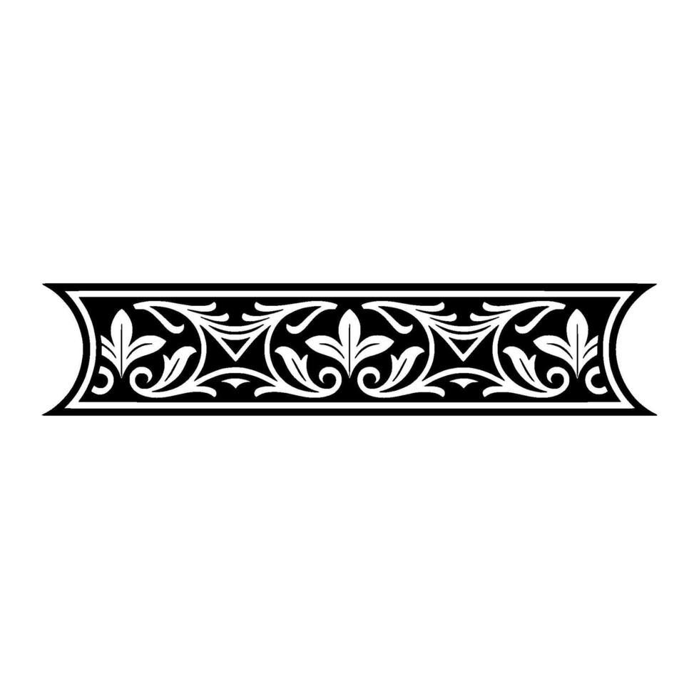 Intricate Black and White Decorative Border, Classical vector