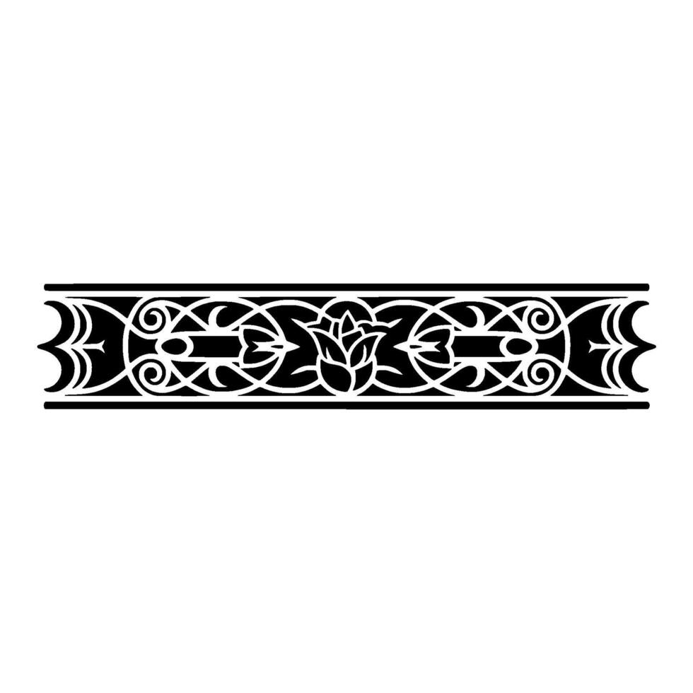 Intricate Black Ornamental Border, Art Nouveau vector