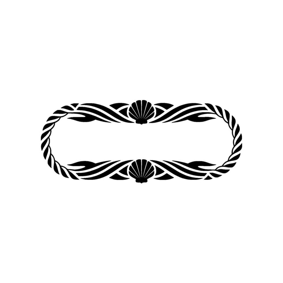 Art Nouveau Shell Border, Elegant Decorative Frame, Ornamental vector