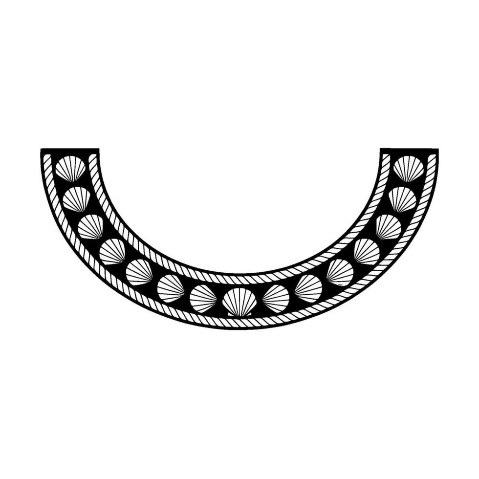 Nautical Shell Motif, Circular, Minimalist Illustration vector
