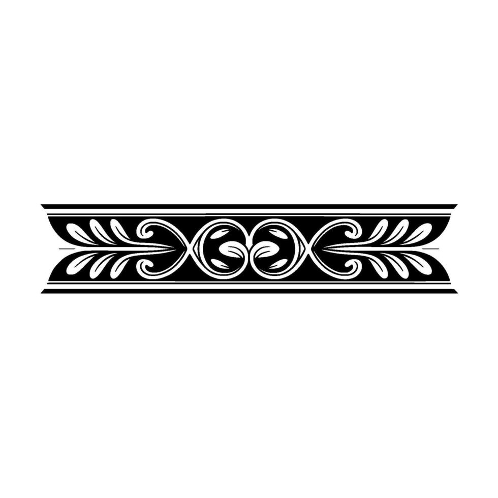 Elegant Black and White Decorative Border, Vintage Style - Scroll vector