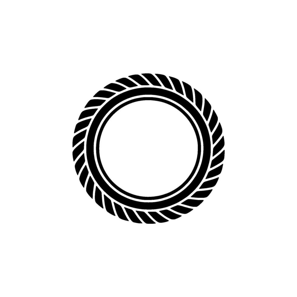 Minimalist Rope Circle Emblem, Modern Branding vector