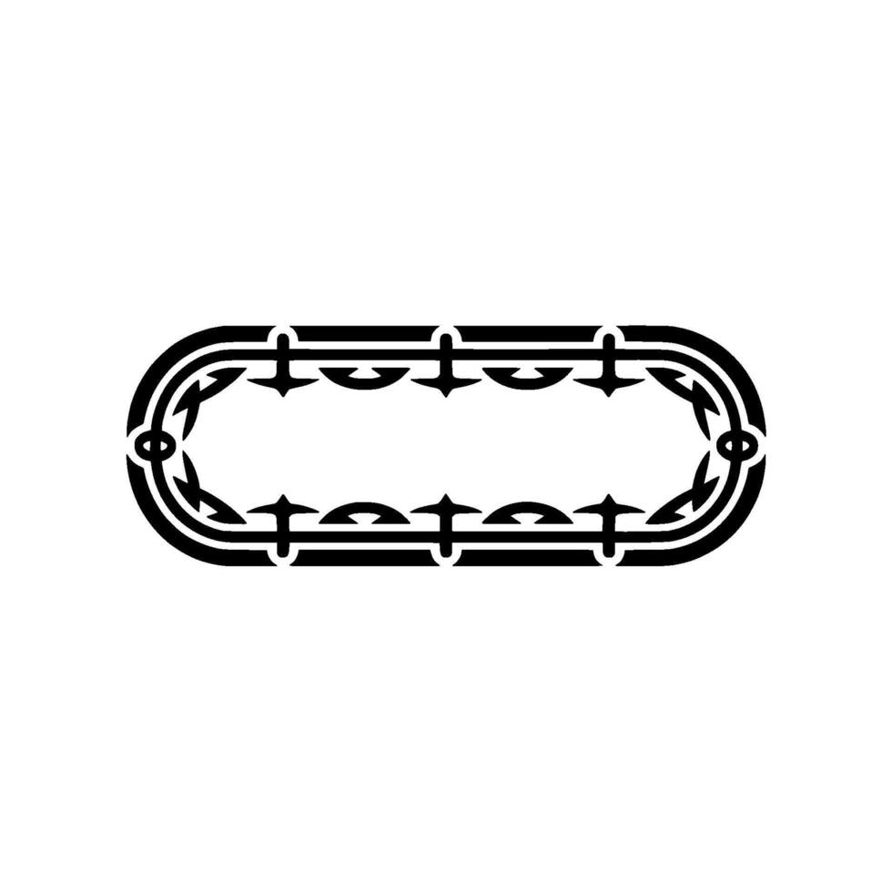 Geometric Oval Frame, Intricate Black, Minimalist Background vector