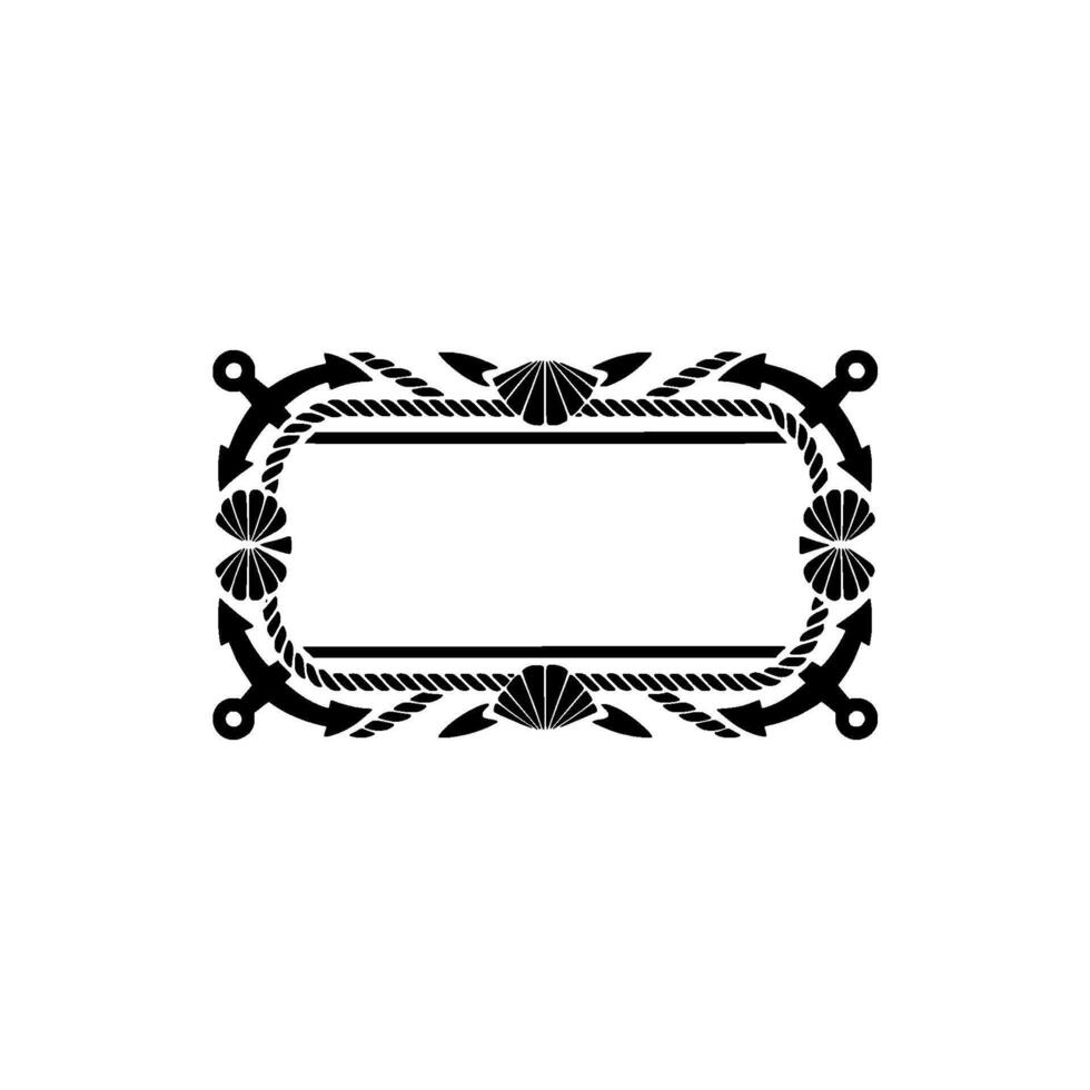 Nautical Frame, Vintage Border, Decorative Outline vector