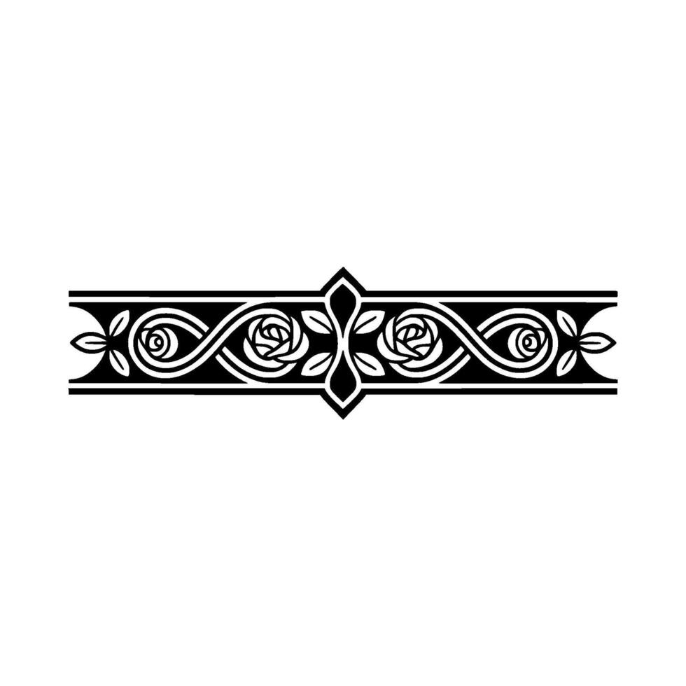 Elegant Floral Border, Vintage, Decorative Element - Gothic vector