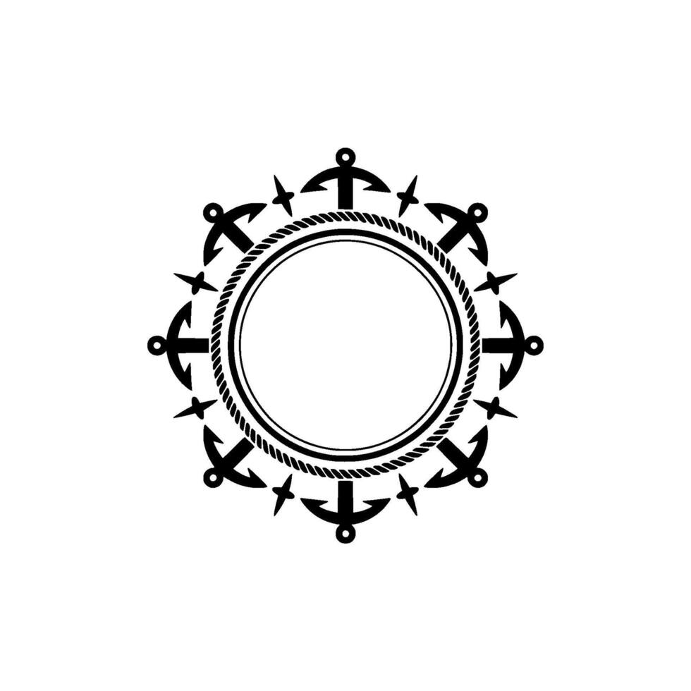 Nautical Circle Frame, Vintage Maritime, Boat vector