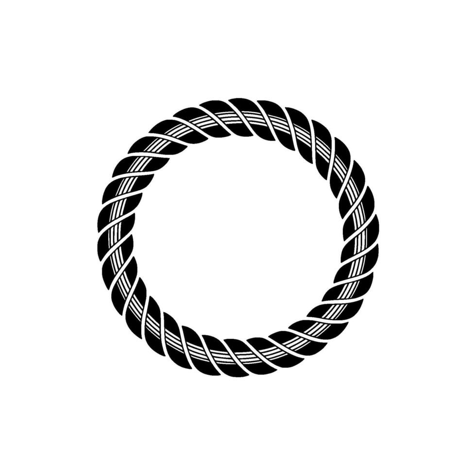Intricate Rope Circle, Minimalist, Circular Motif - Minimalism vector