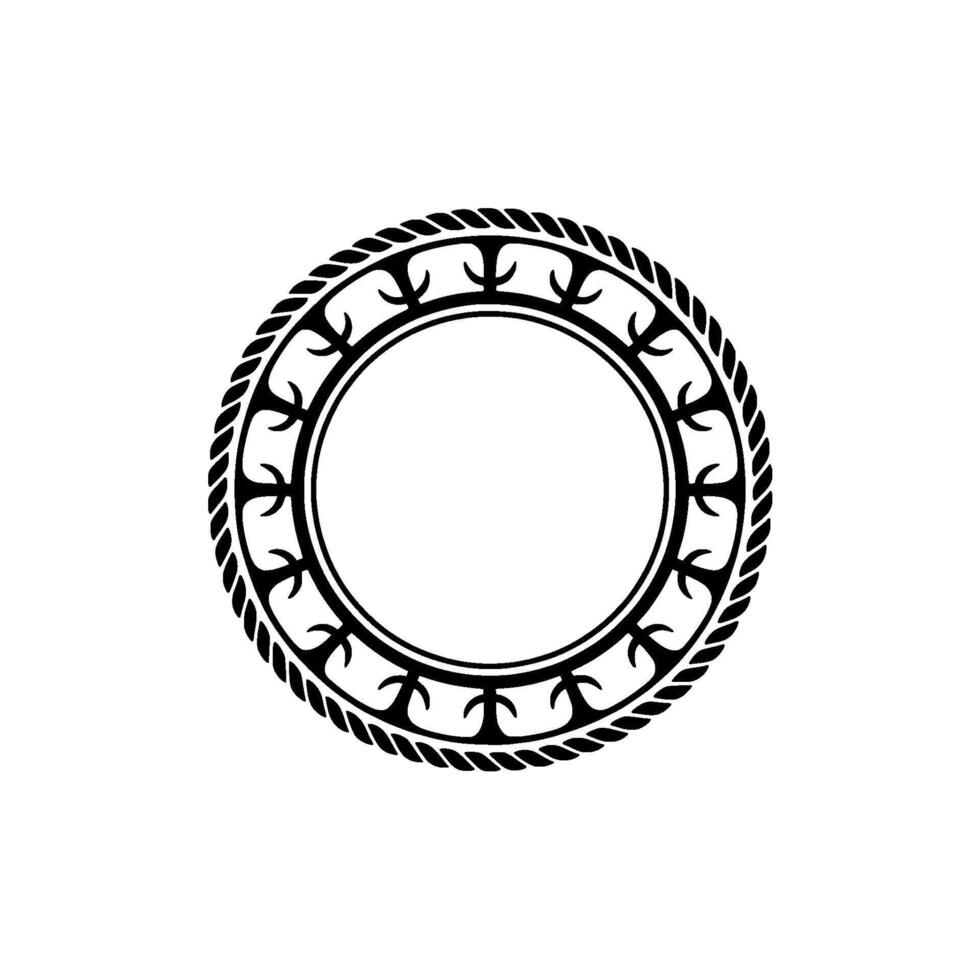 Nautical Seal Emblem, Vintage Style, Circular Border vector