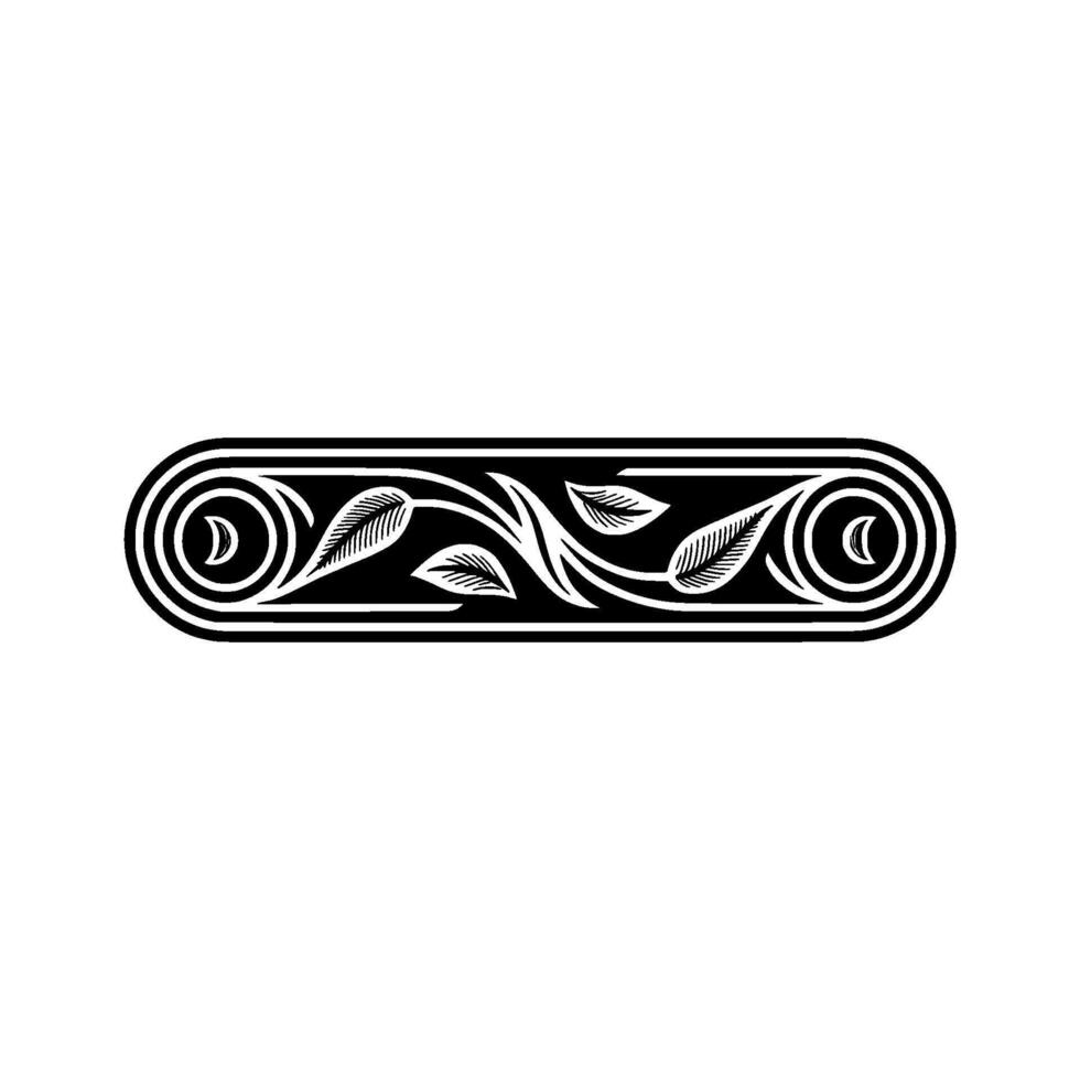 Elegant Scroll Ornament, Vintage Botanical vector