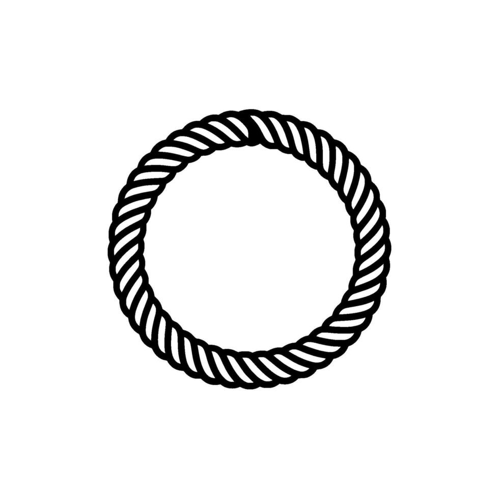 Minimalist Rope Circle, Modern, Circular Motif vector