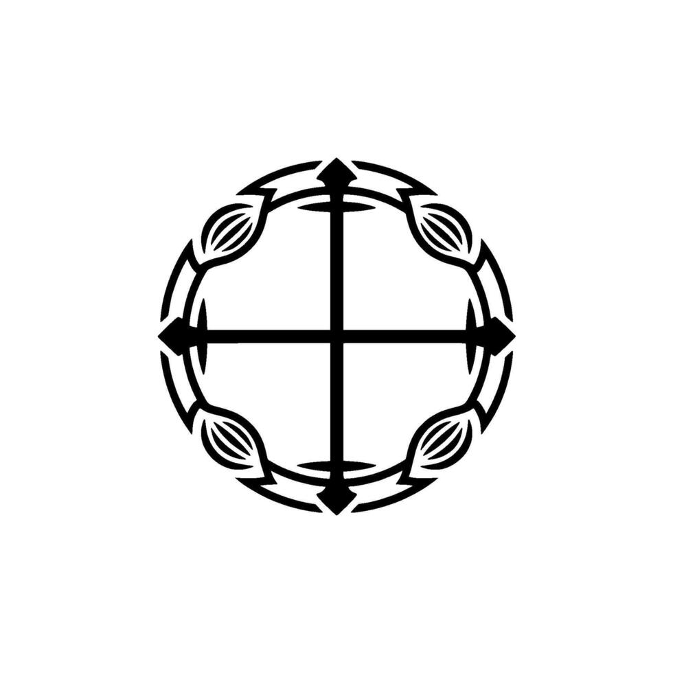Circular Emblem Directional Symmetry, Tribal Motif vector