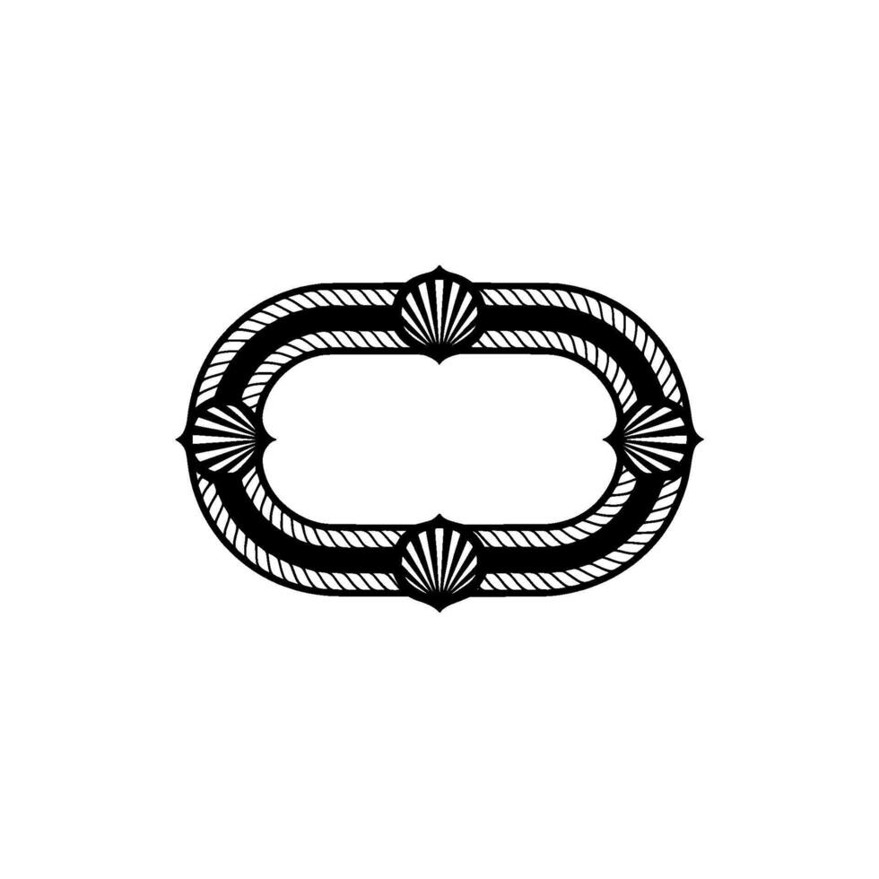 Elegant Maritime Oval Frame, Vintage Style vector