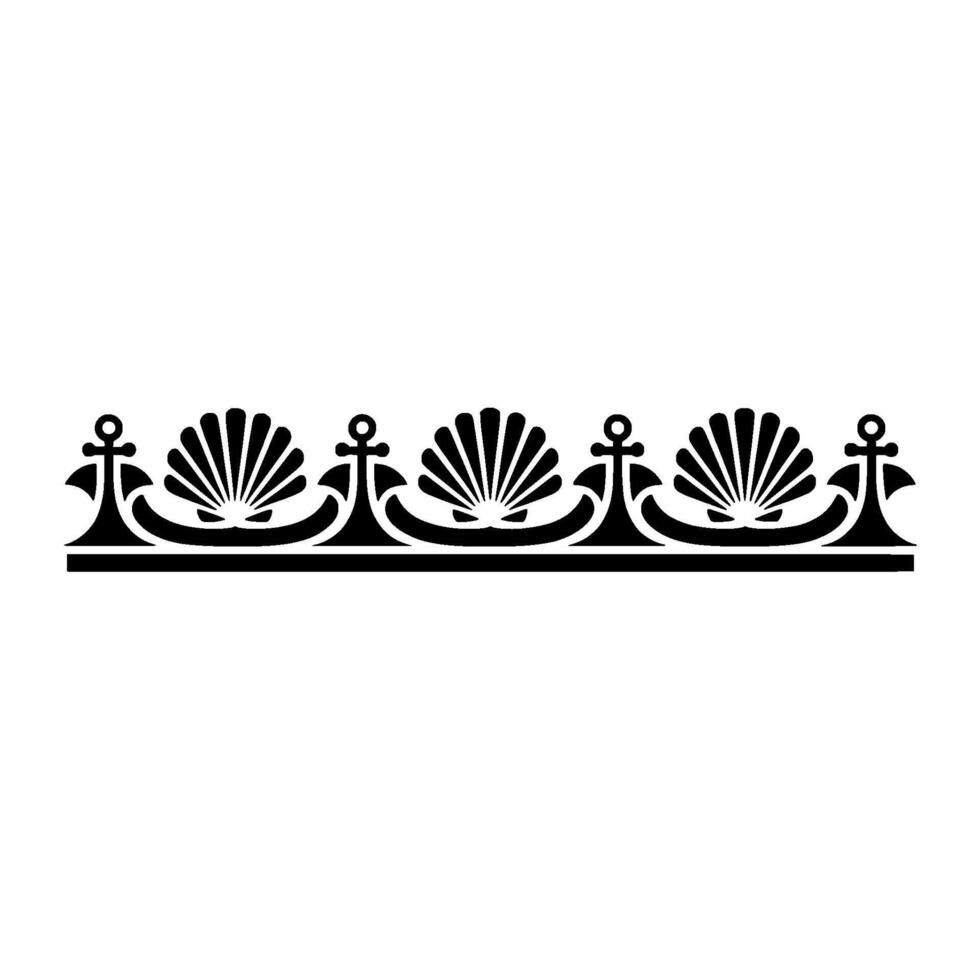 Art Nouveau Decorative Border Seashell Floral Motif vector