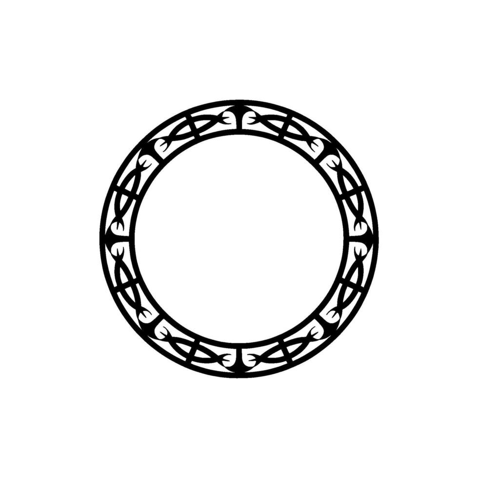 Intricate Celtic Circle, Minimalist, Border vector