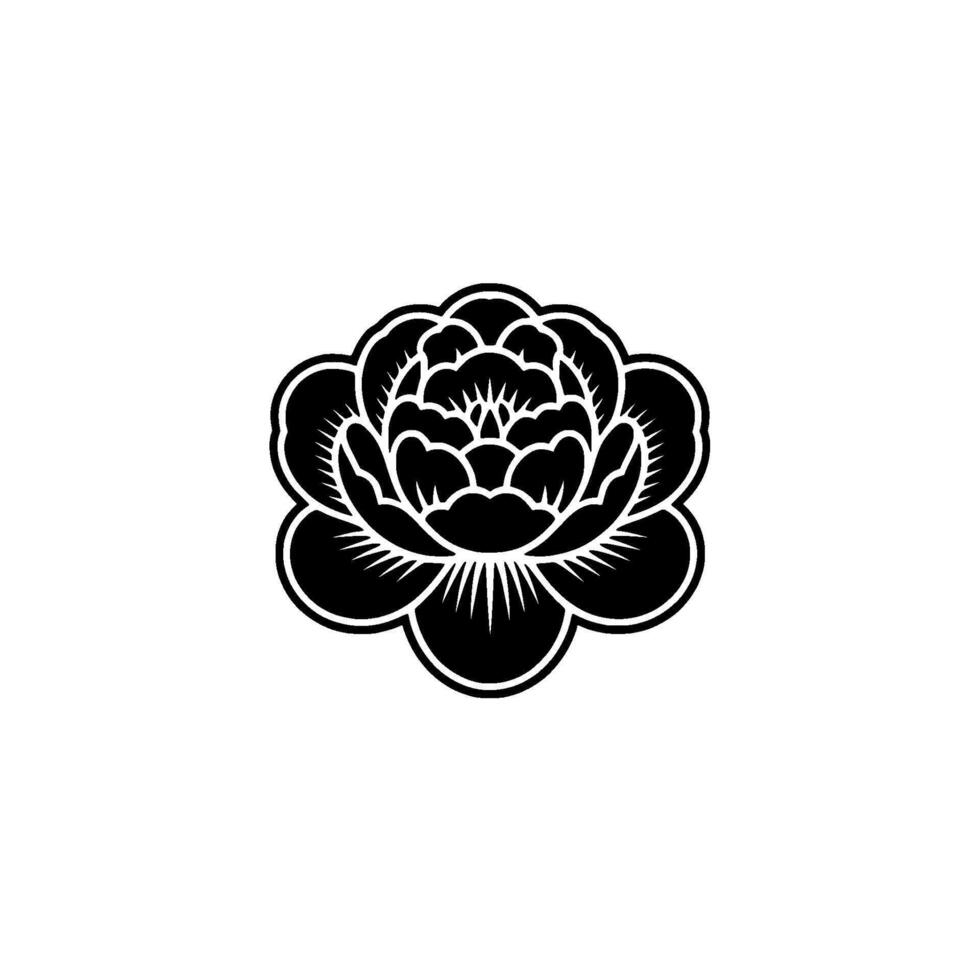 Intricate Black Floral Emblem, Minimalist - Flower vector