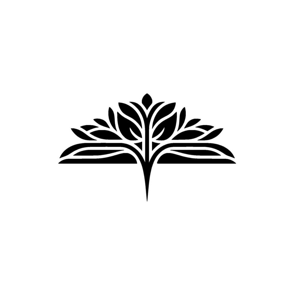 Elegant Black Tree Emblem, Minimalist Botanical vector