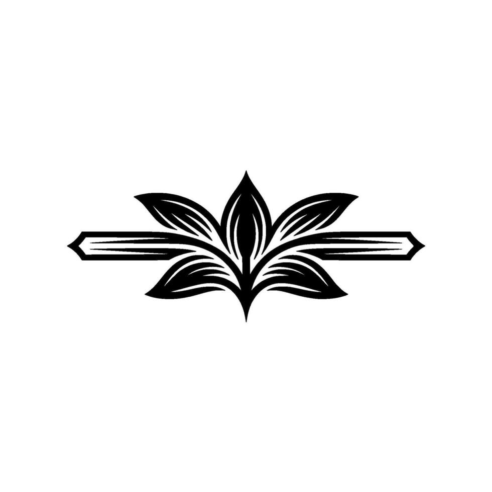 Elegant Floral Emblem, Minimalist, Symbolic Motif vector