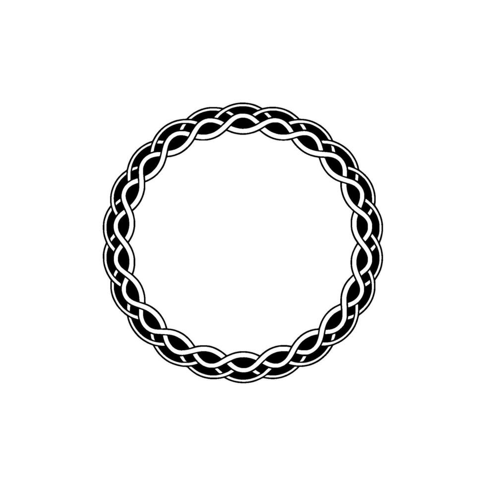 Intricate Celtic Knot Border, Minimalist, Circular vector
