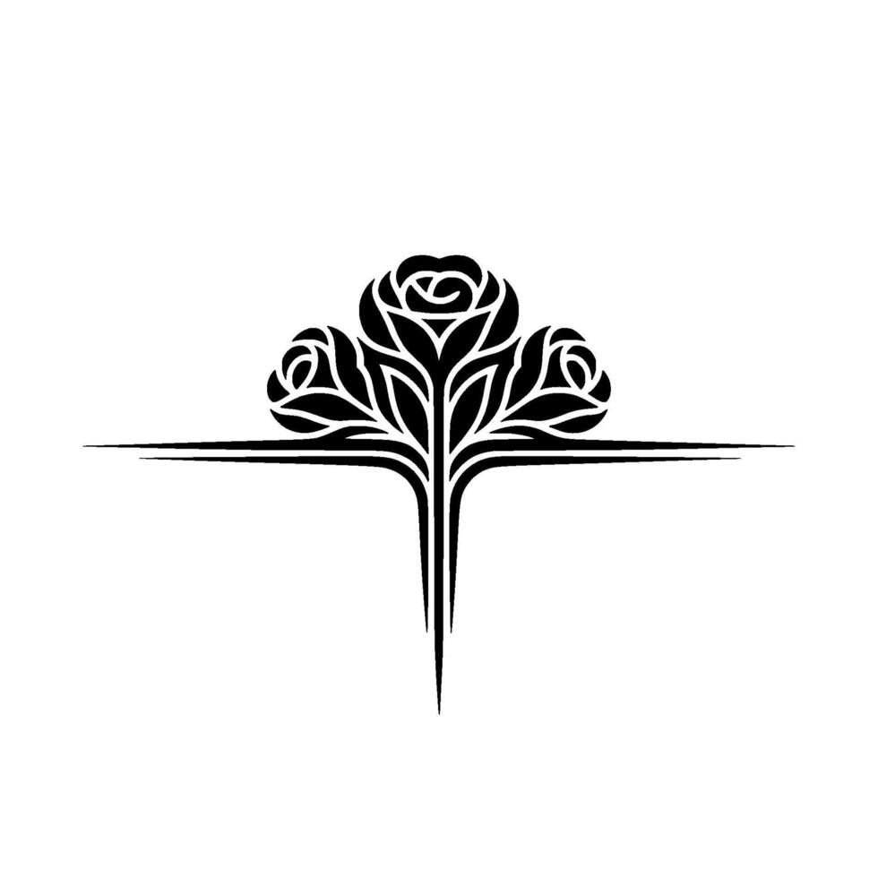 Elegant Rose Branch Emblem, Minimalist vector
