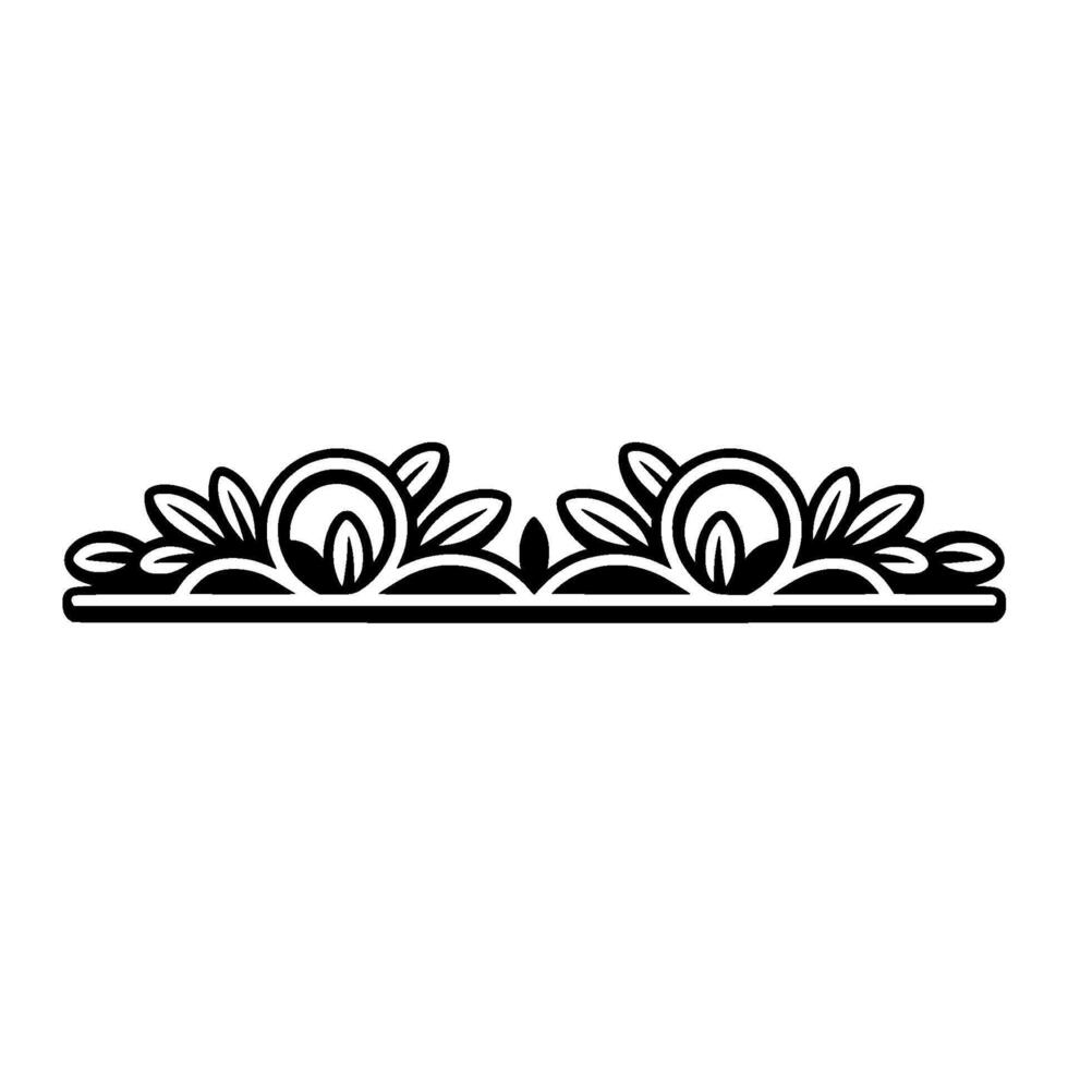 Elegant Botanical Border, Vintage Style, Header vector