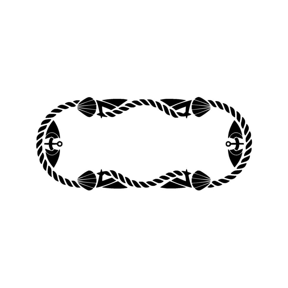 Nautical Border, Anchor Motif, Vintage Style, Decorative Frame vector