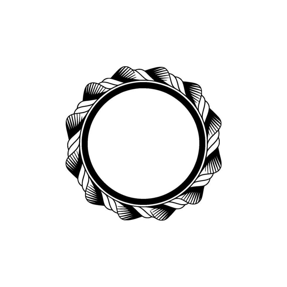 Abstract Spiral Frame, Minimalist, Circular Motif vector
