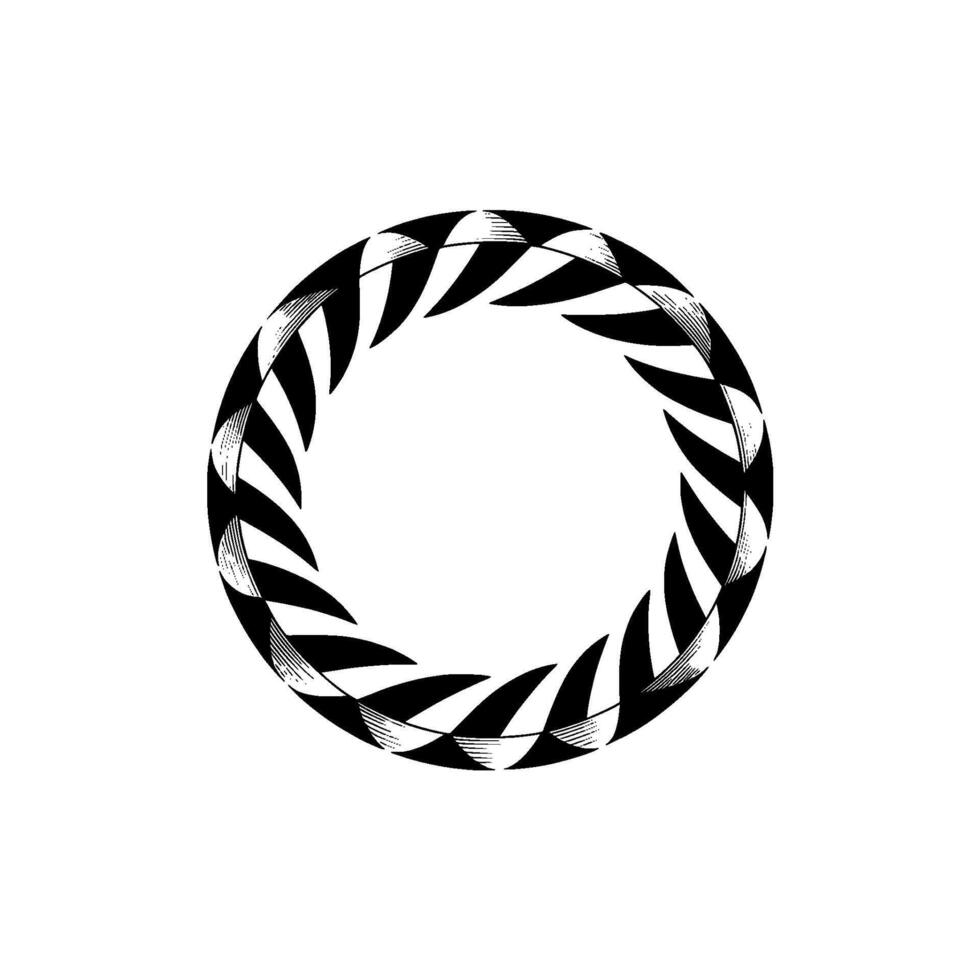 Abstract Circular Motif, Dynamic Lines, Minimalist vector