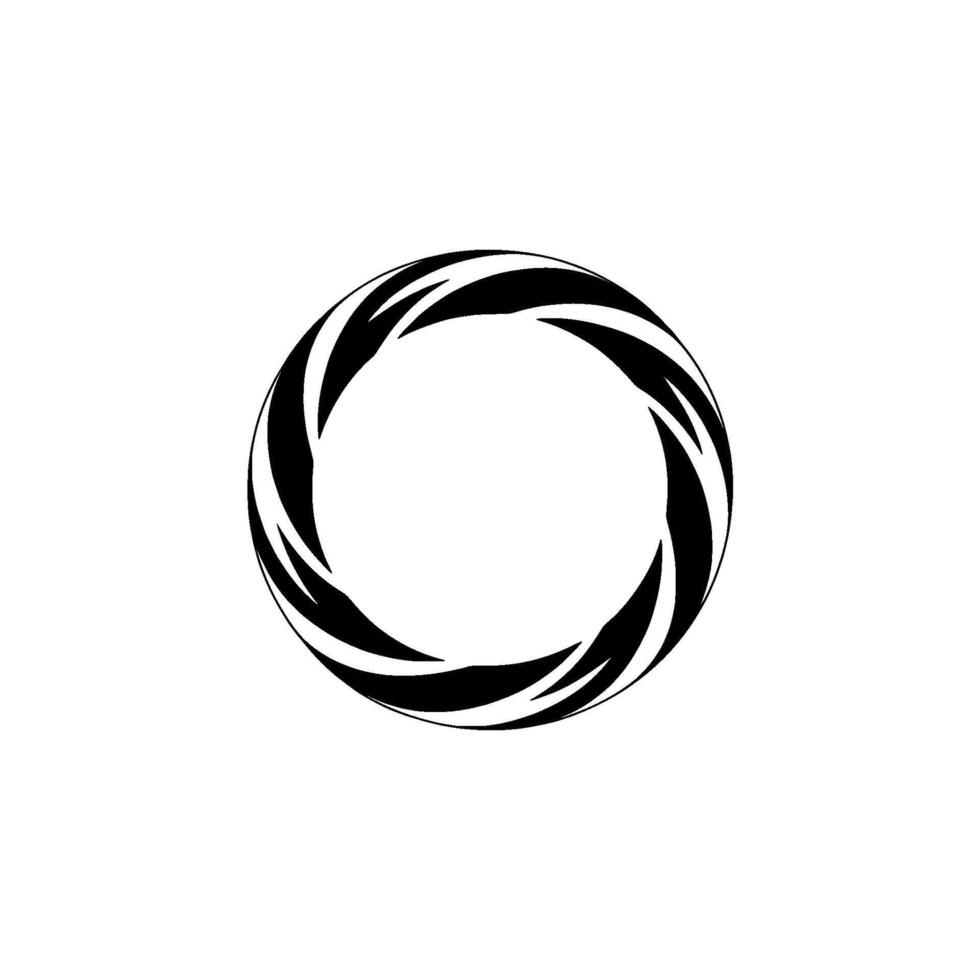 Abstract Spiral Emblem, Minimalist, Circular Motif, Monochrome vector