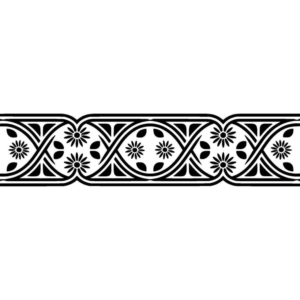 Intricate Floral Border, Art Deco, Vintage Ornamentation vector