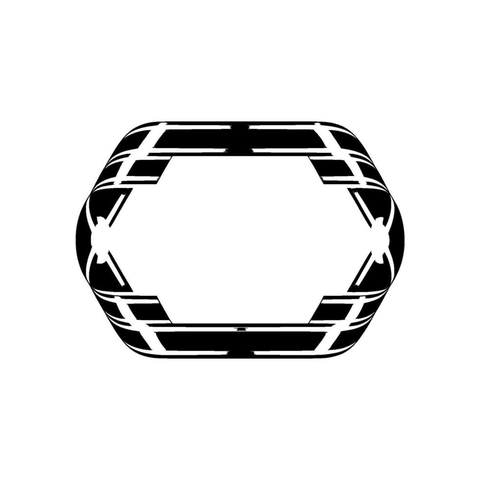 Geometric Deco Frame, Silver Black, Modern Abstract vector