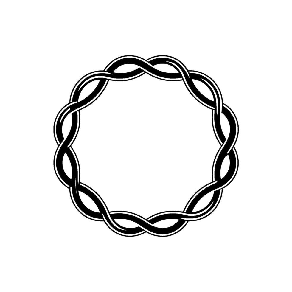 Intricate Celtic Knot Frame, Minimalist - Circle vector