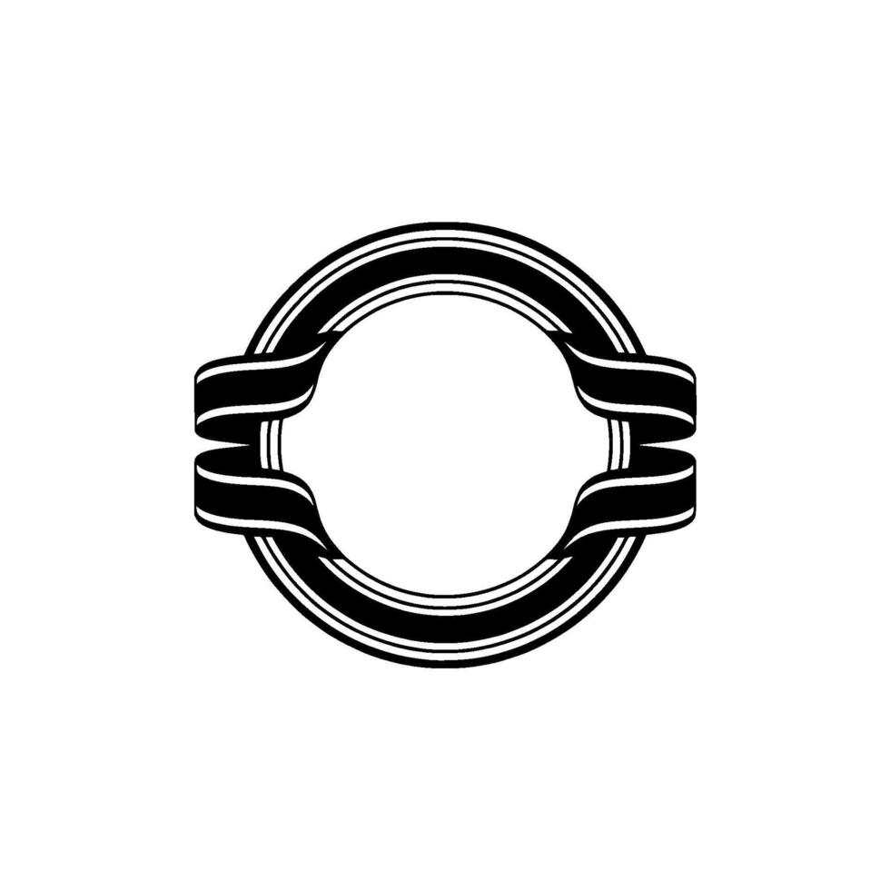 Elegant Circular Emblem, Vintage Ribbon vector
