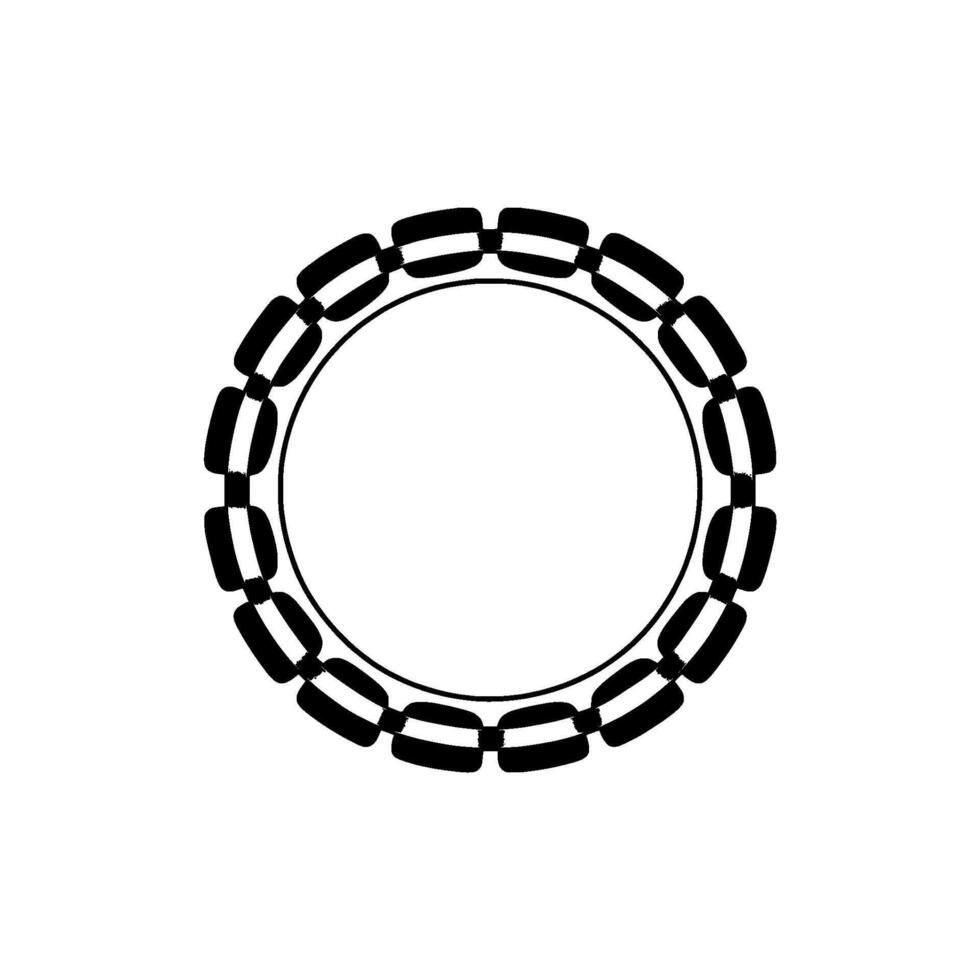 Modern Metallic Circle Frame, Minimalist vector