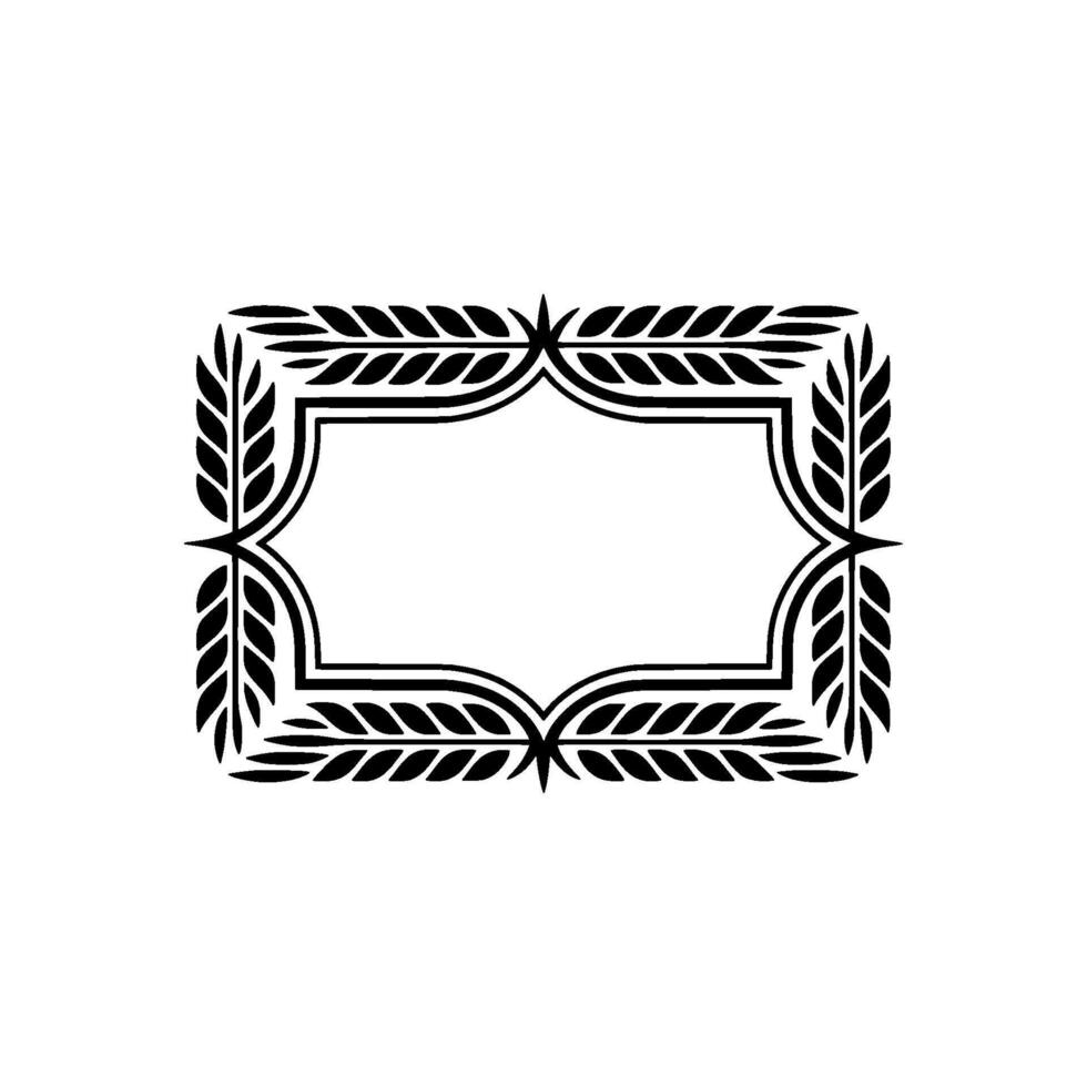 Elegant Black Wheat Frame, Vintage Element vector