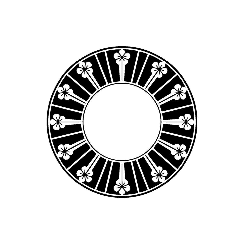 Japanese Sakura Circle, Minimalist - Cherryblossom vector