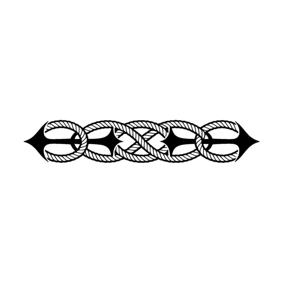 Intertwined Rope Ornament, Nautical Symbol, Vintage vector