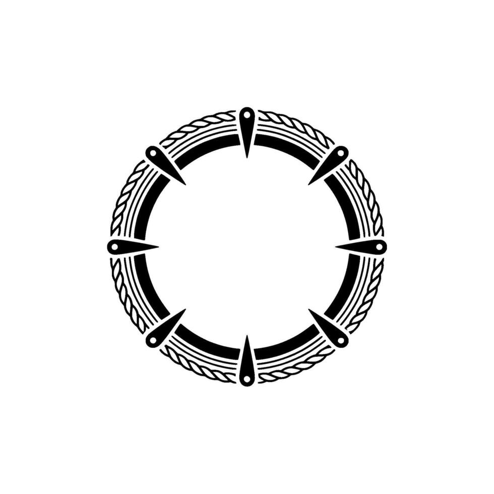 Geometric Tribal Emblem, Circular, Vintage Aesthetic vector