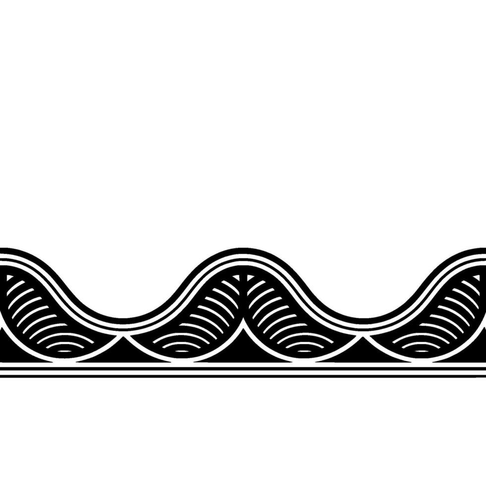 Geometric Wave Border, Vintage Style, Minimalist vector